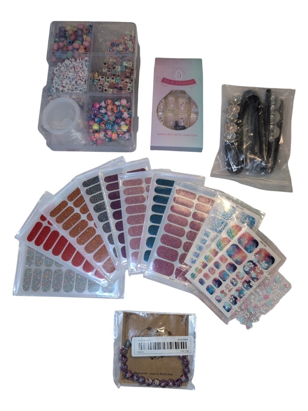 Bead Kit & Nail Art Sticker - Multicolor Nail Wraps and Accessories